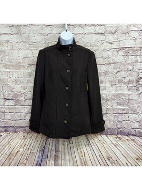 Areli Collection Brown Zipper Button Front Jacket